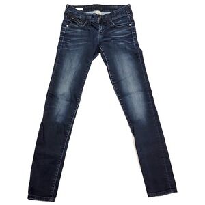 Decree Super Skinny Indigo Denim Whiskered Women's 3 Jeans 28x31